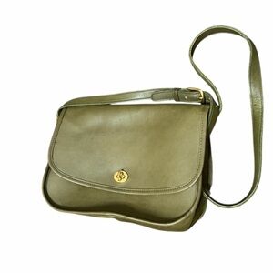 Olive Green Leather Shoulder Bag